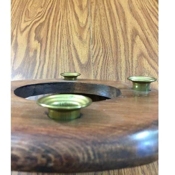 Vintage‎ Wood Candle Holder Wreath Centerpiece Handmade Table Decoration Rustic - Picture 10 of 10
